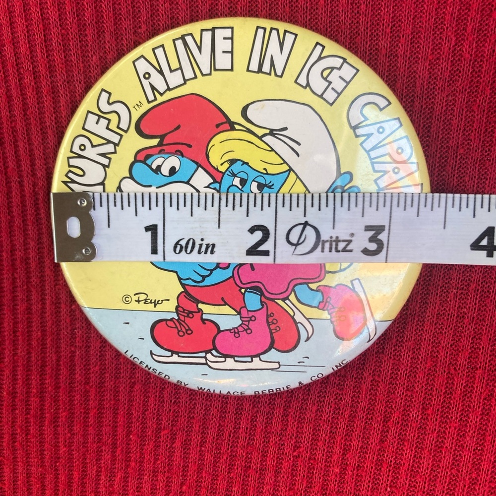 Smurfs Alive in Ice Capades Button